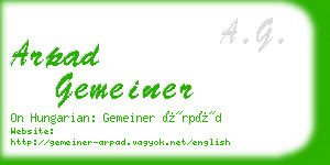 arpad gemeiner business card